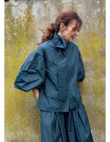 MARGOT emerald taffeta shirt