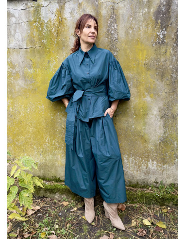 MARGOT taffeta emerald pants